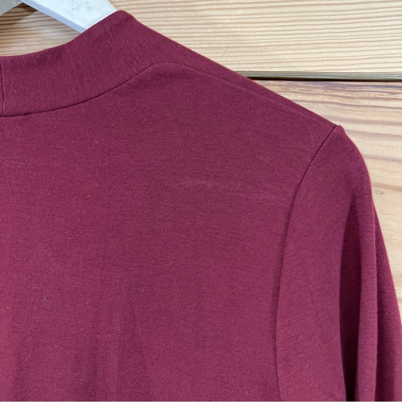 Peruvian Connection Dress Medium Burgundy LS Body Con Scoop Pima Lycra Maxi - Picture 11 of 11